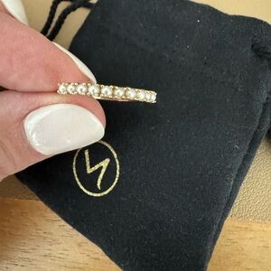 Mejuri Gold and Pearl Band Ring